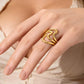 Anillo ajustable dorado - acero inoxidable