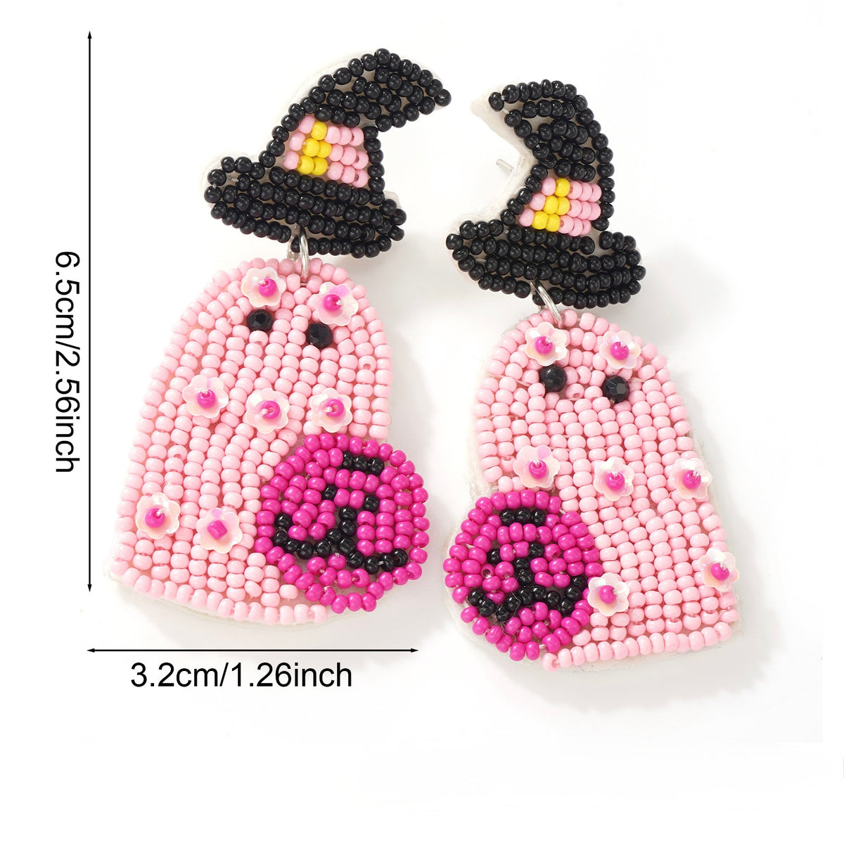Aretes chaquiras fantasmita