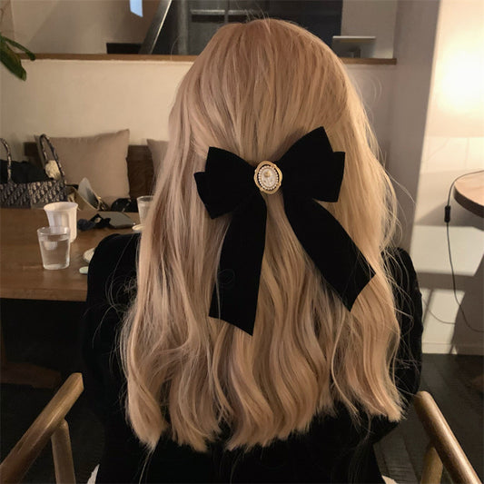 Lazos para cabello con broche - negro
