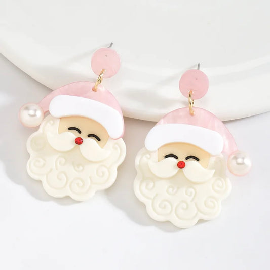 Aretes Santa Claus - rosados