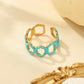 Anillo ajustable azul mod1- acero inoxidable