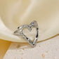 Anillo de corazón ajustable - acero inoxidable