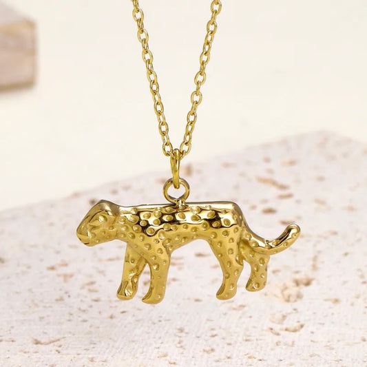 Collar leopardo - Acero inoxidable