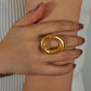 Anillo chunky dorado talla 7 - acero inoxidable