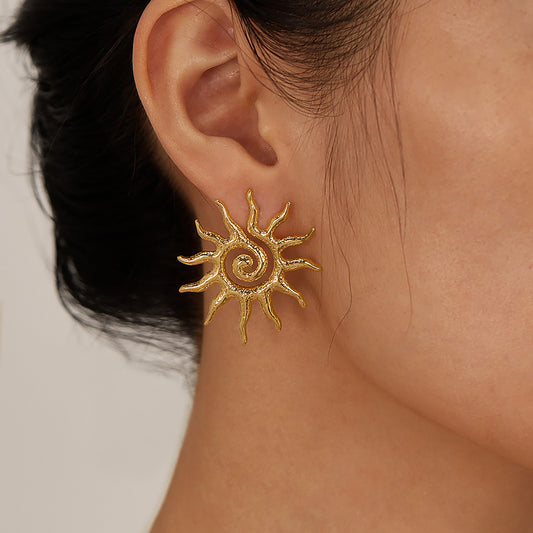 Aretes soles dorados- acero inoxidable