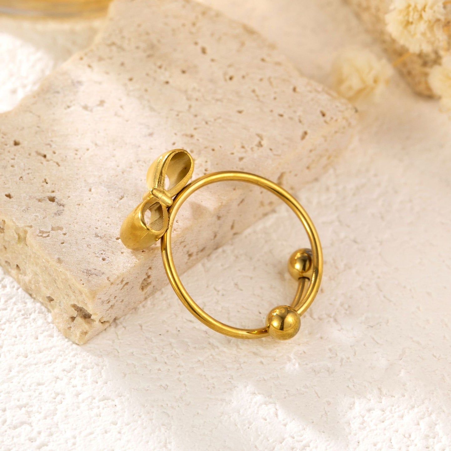 Anillo ajustable de moño- acero inoxidable