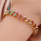 Pulsera dorada y colores- acero inoxidable