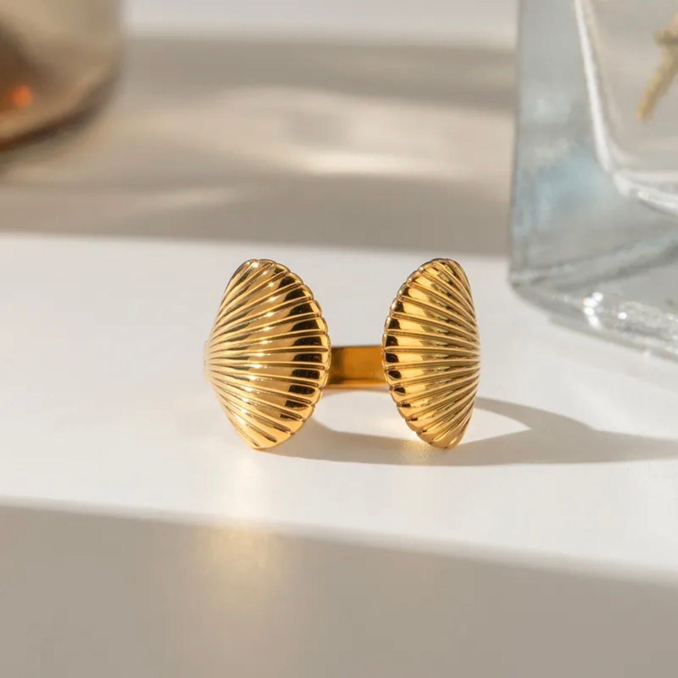 Anillo ajustable conchita - acero inoxidable