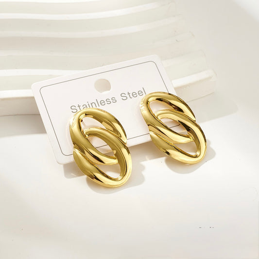 Aretes entrelazados dorados - acero inoxidable