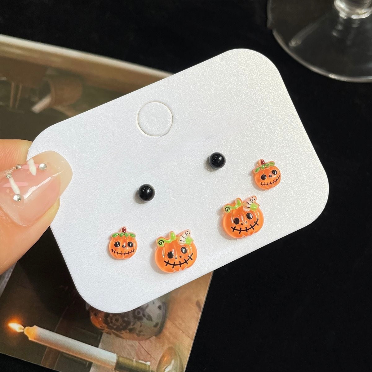 Aretes Set de 3 pares calabaza