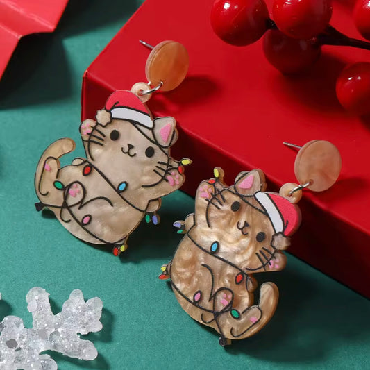 Aretes gatitos cafés