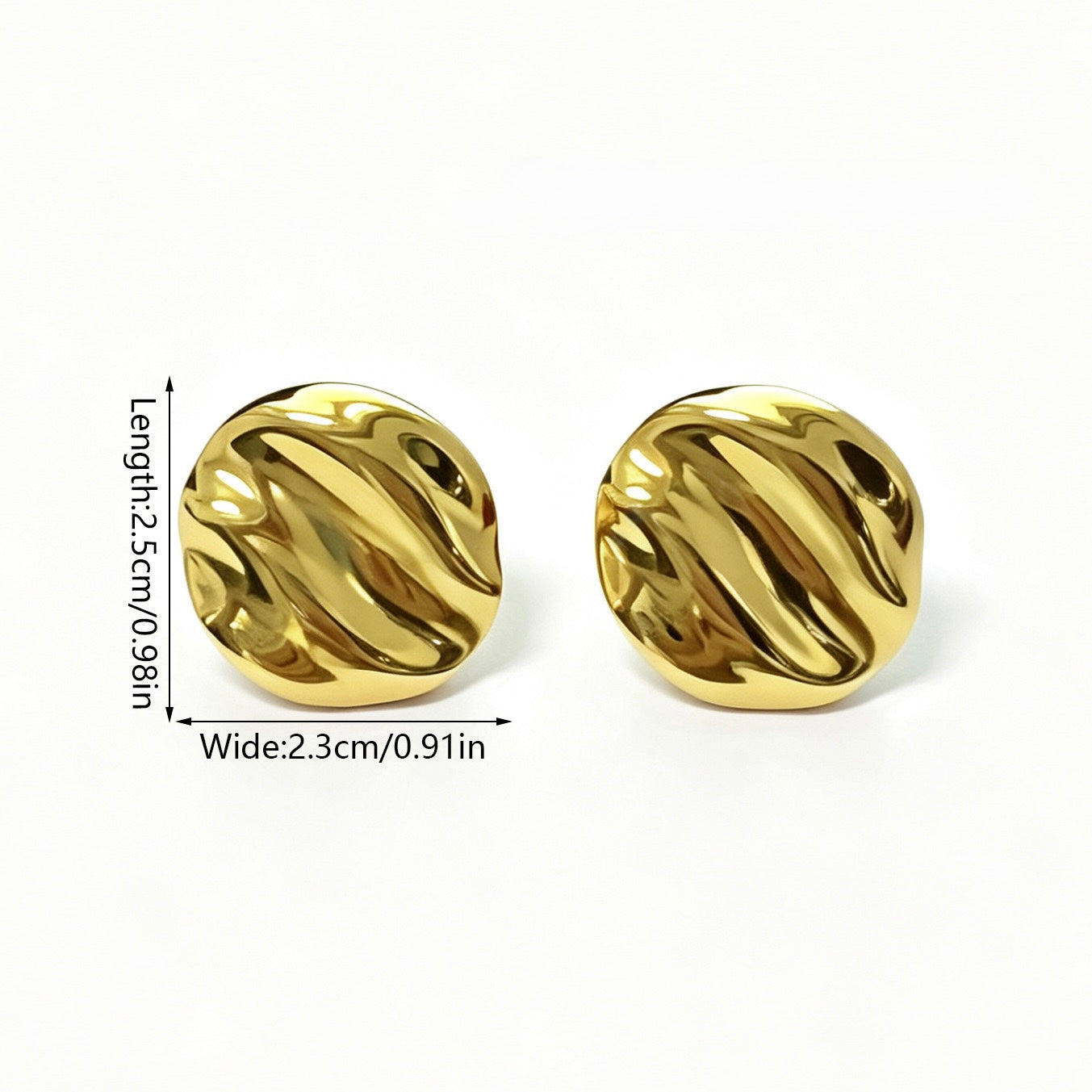 Aretes circularesdorados - acero inoxidable