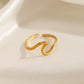 Anillo ajustable ola de mar - acero inoxidable