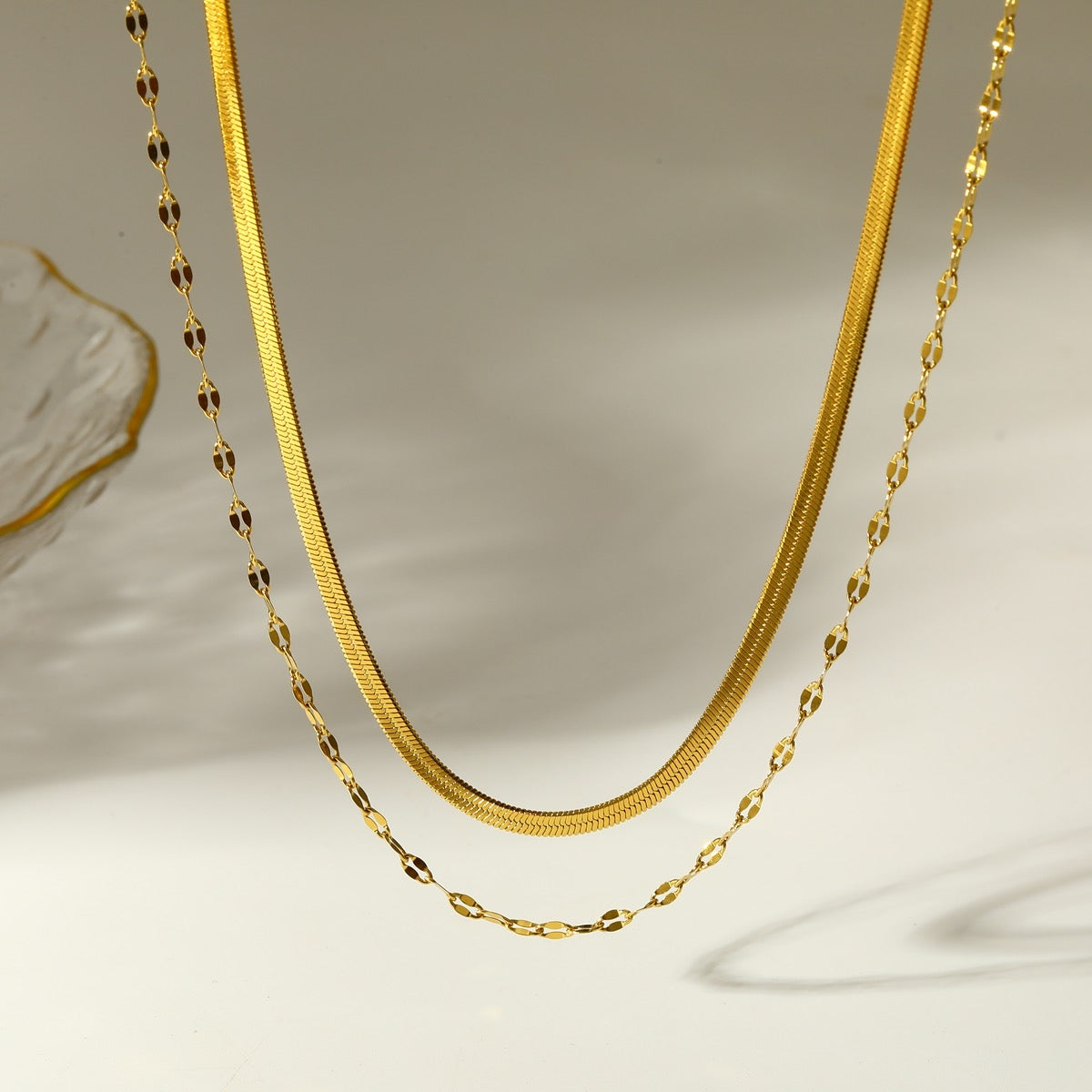 Collar en capas de acero inoxidable- mod2