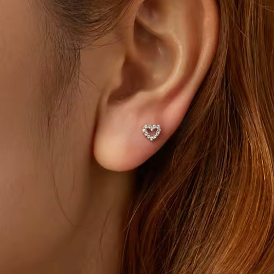 Piercing corazón plateado - acero inoxidable (1 pieza)