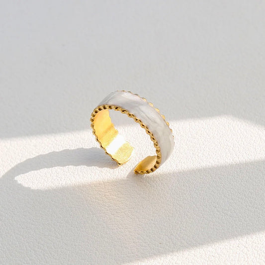 Anillo blanco- acero inoxidable