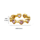 Anillo ajustable corazones rosa - acero inoxidable