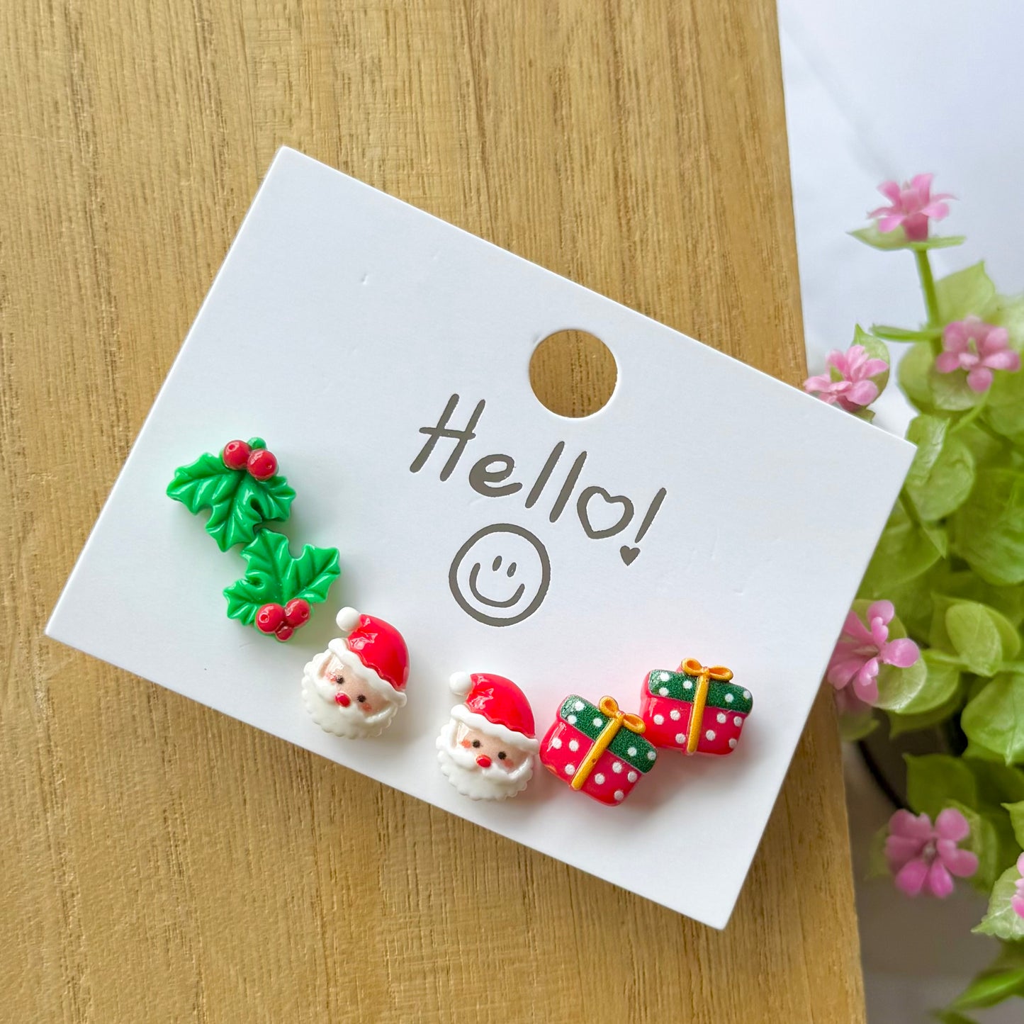 Set de aretes navideños - 6 piezas mod2
