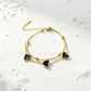 Pulsera 2 en 1 corazones negros- acero inoxidable