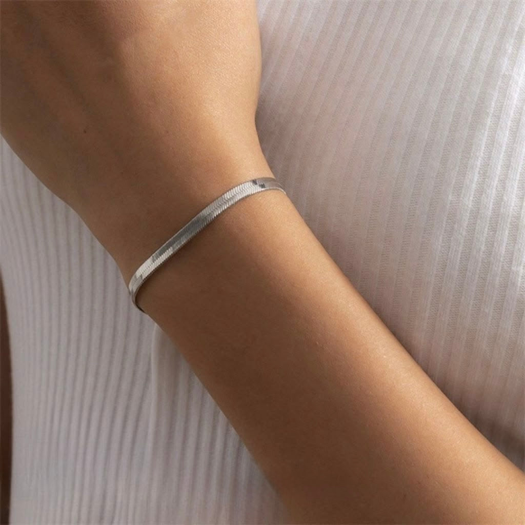Pulsera serpiente plateada - acero inoxidable