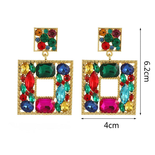 Aretes cuadrados de colores