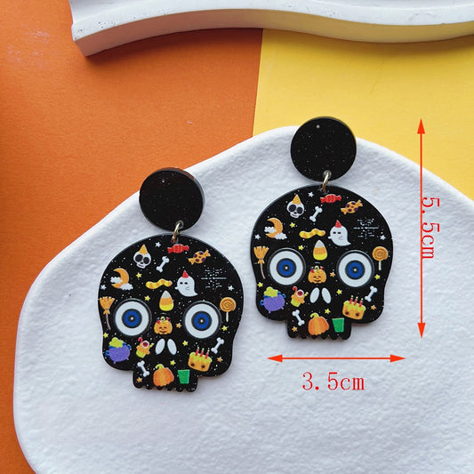 Aretes calaveras negras