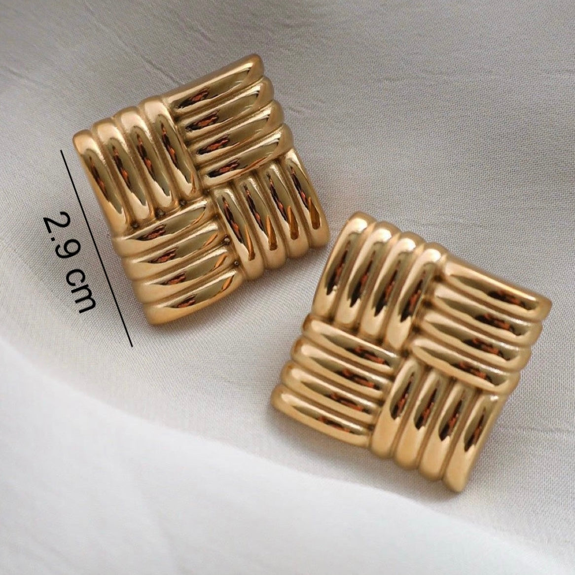 Aretes cuadrados - acero inoxidable