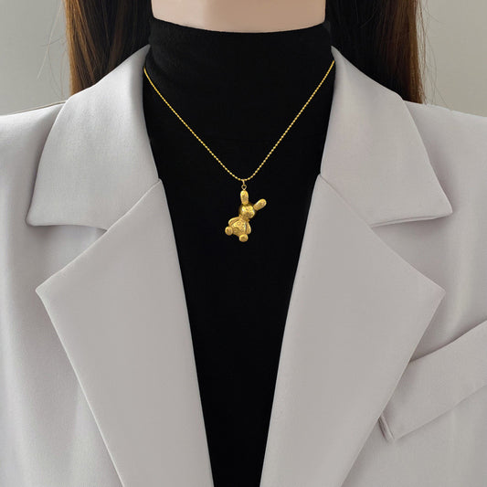 Collar conejo- acero inoxidable