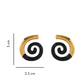 Aretes en espiral negro y dorado - acero inoxidable