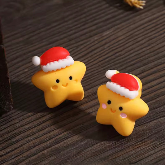 Aretes de estrellas navideñas