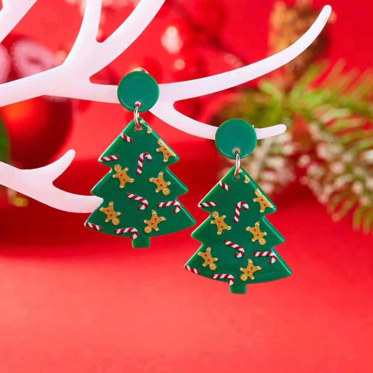 Aretes arbolitos verdes