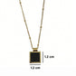 Collar cuadrado negro- Acero inoxidable