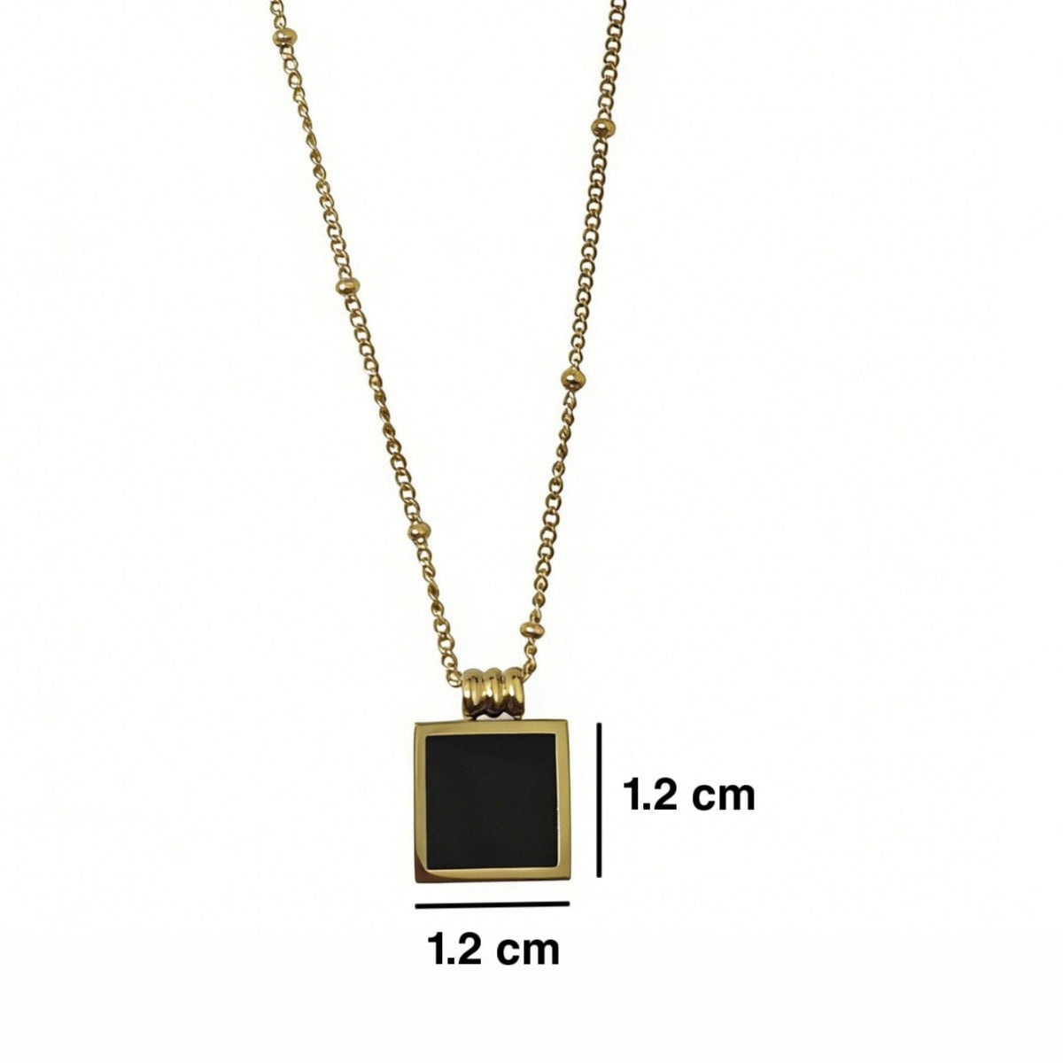 Collar cuadrado negro- Acero inoxidable