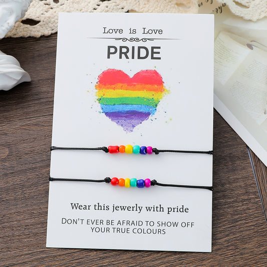 Pulseras pride 2 piezas - incluye cartoncito