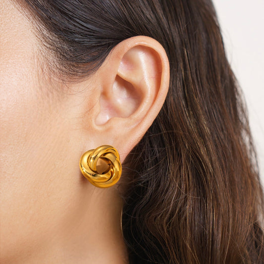 Aretes pequeños dorados  - acero inoxidable