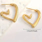 Aretes corazones dorados- acero inoxidable