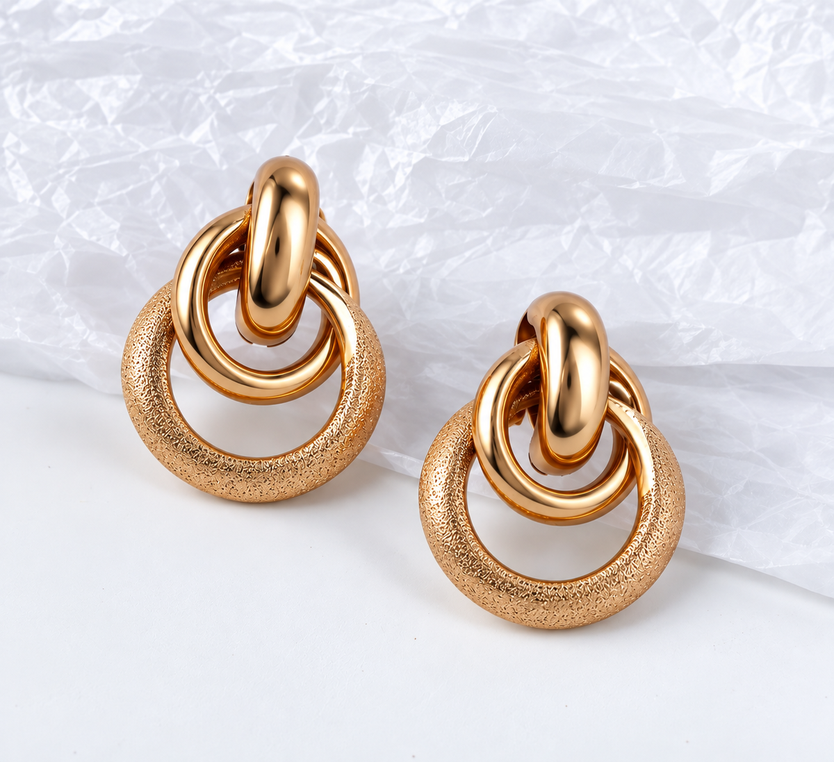 Aretes dorados mod6 - acero inoxidable