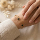 Pulsera 2 en 1 corazones negros- acero inoxidable