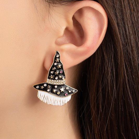 Aretes de sombrero de bruja
