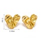 Aretes corazones arrugados  - acero inoxidable