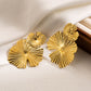 Aretes dorados con textura - acero inoxidable