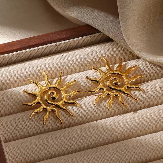 Aretes sol en espiral - acero inoxidable