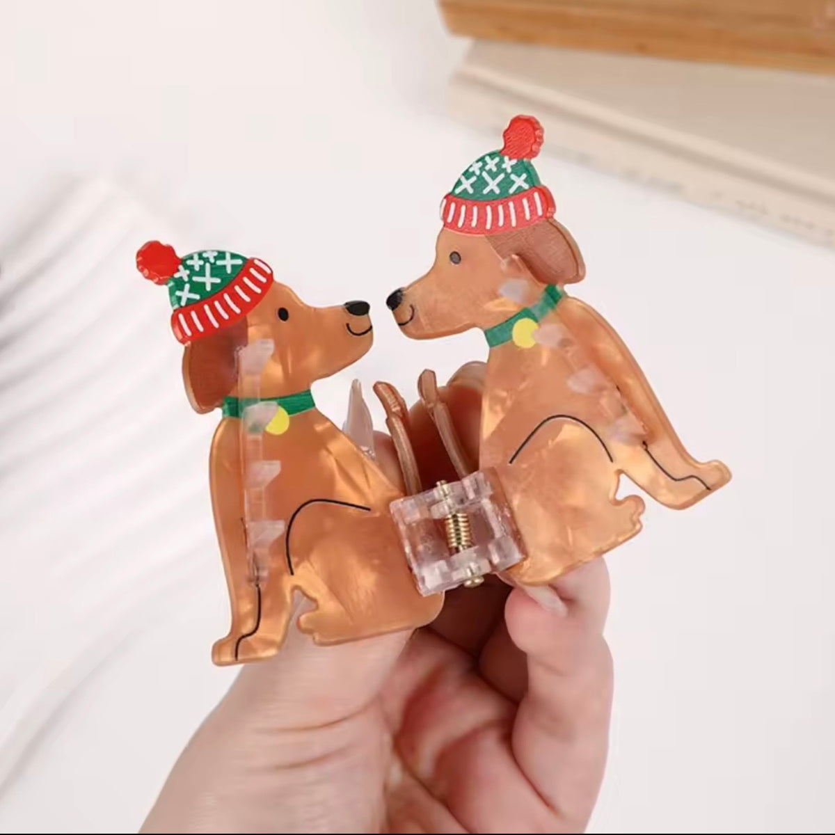 Pinza perrito navideño