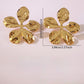 Aretes grandes de flores doradas  - acero inoxidable
