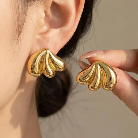 Aretes abanico - acero inoxidable