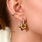 Aretes bicolor en U con estrellas- acero inoxidable