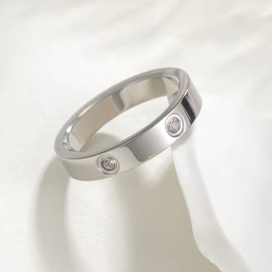 Anillo de acero plateado- talla 6