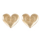 Aretes corazones dorados con flor grabada