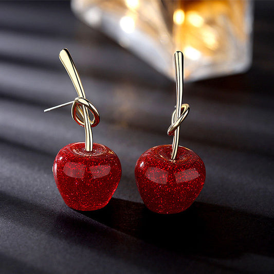 Aretes de manzanas con glitter