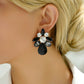 Aretes de pedrería negros